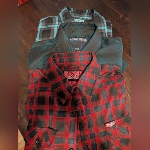 DIXXON (Lot Of 3) Flannel Shirts, Men's LT, Red, Green, Teal
